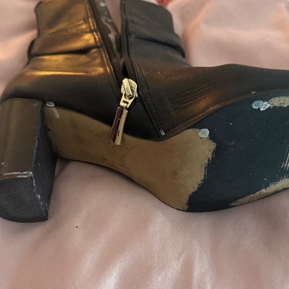 Jack Rogers Black Heeled Boots with Buckle - Picture 4 of 4
